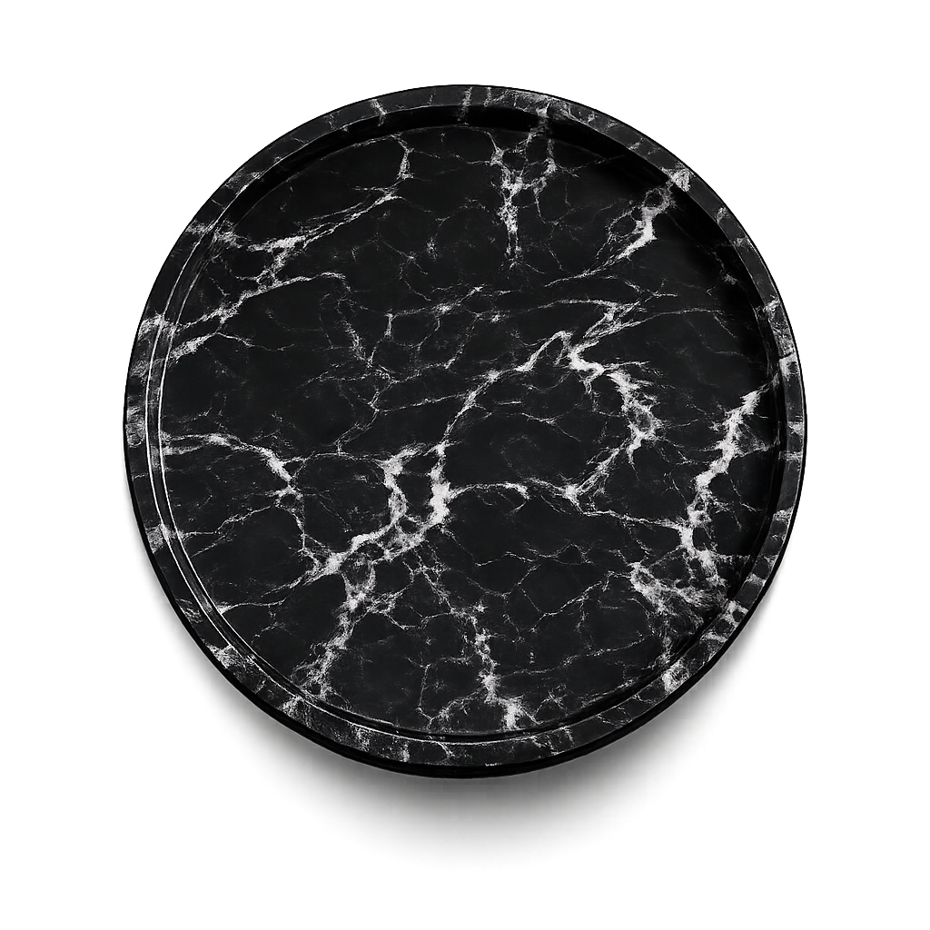 Round Marble Tray in premium water-based eco-resin